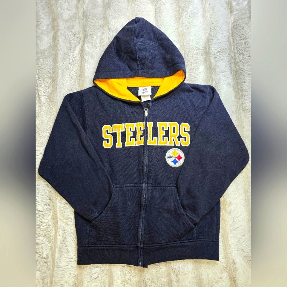 STEELERS NFL TEAM APPAREL ZIP UP HOODIE WOMENS M 8/10